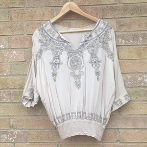Boho, embroidered blouse